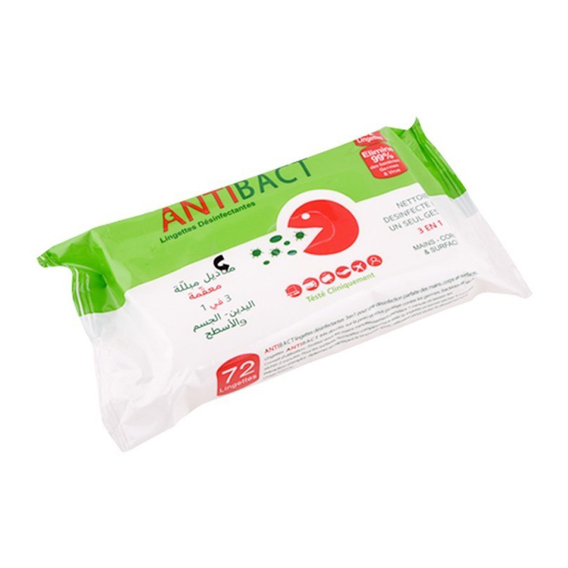 Antibact lingettes désinfectantes paquet de 72 pièces