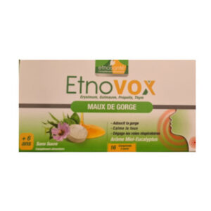 ETNOVOX MAUX DE GORGE MIEL EUCALYPTUS 16 COMPRIMES