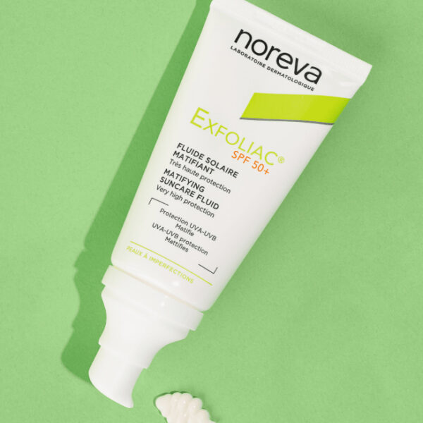 NOREVA EXFOLIAC FLUIDE SOLAIRE MATIFIANT SPF50+ 40ML – Image 3