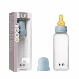 BIBS BIBERON BOTTLE LATEX MEDIUM FLOW BABY BLUE 270ML